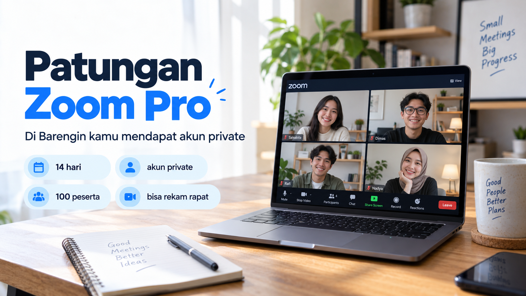 Patungan Zoom Pro? Di Barengin Kamu Mendapat Akun Private
