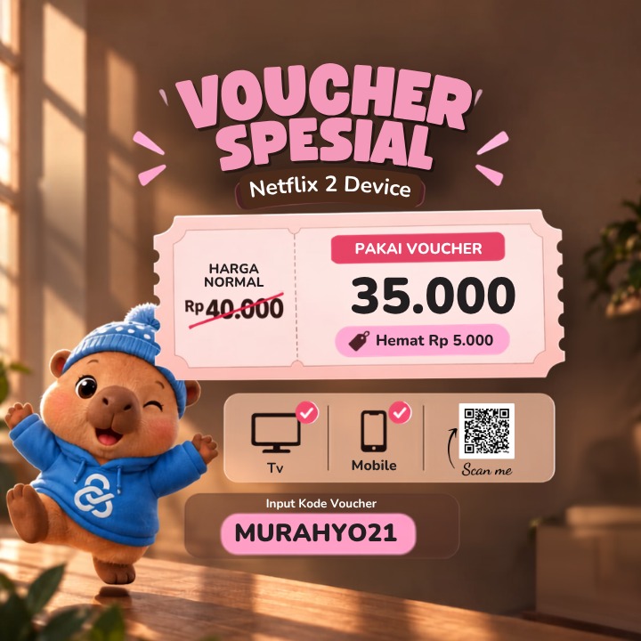 Voucher Spesial Netflix 2 Device