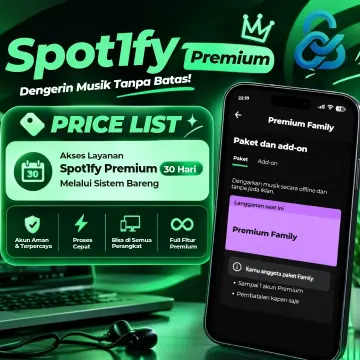Aksees Layanan Spotify Premium 30 Hari Melalui Sistem Barengin