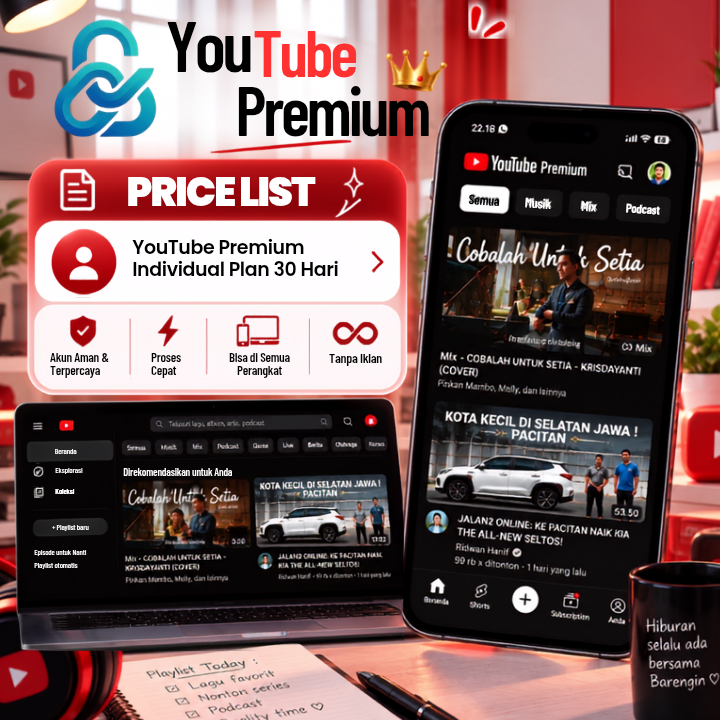 Youtube Premium Individual Plan 30 Hari