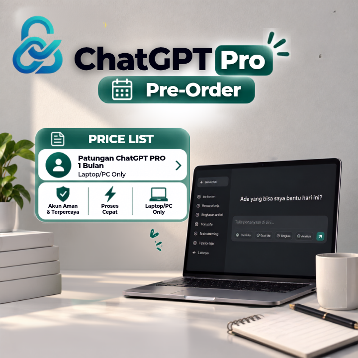 Patungan ChatGpt PRO 1 Bulan Laptop/PC Only